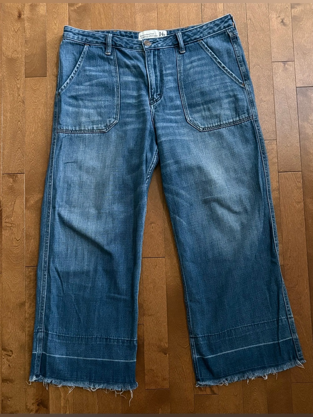 Abercrombie & Fitch Cropped Stovepipe Denim Jeans Size 14R / W32 L26